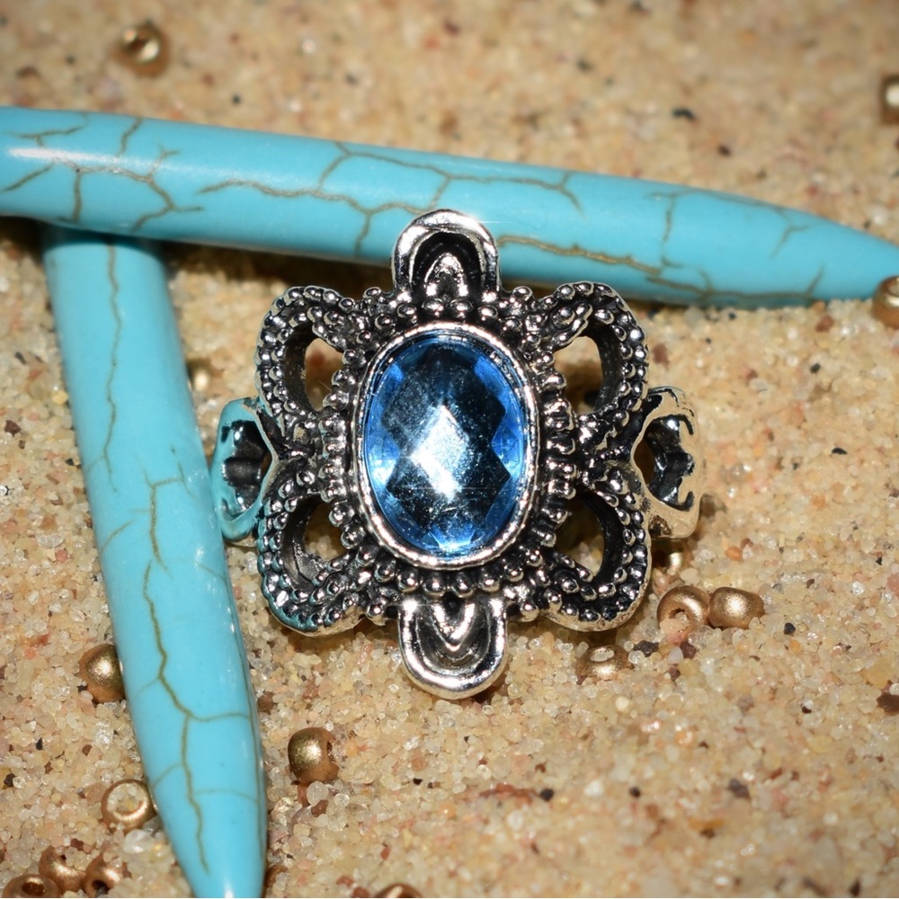 Vintage Inspired Faux Sapphire Ring